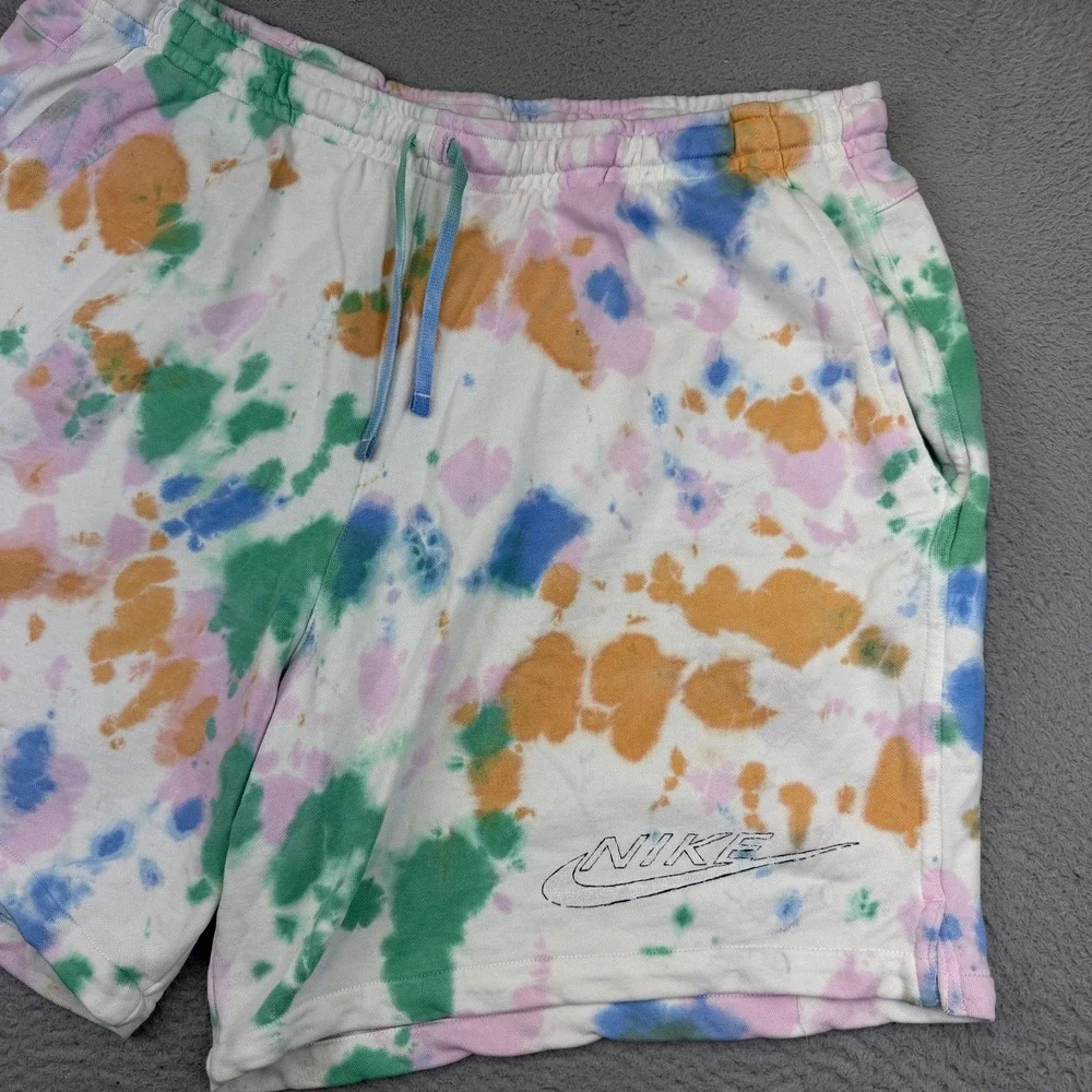 Nike Shorts Mens 3XL Multicolor Tie Dye Sweat‎ Sportswear Club Fleece Just Do It